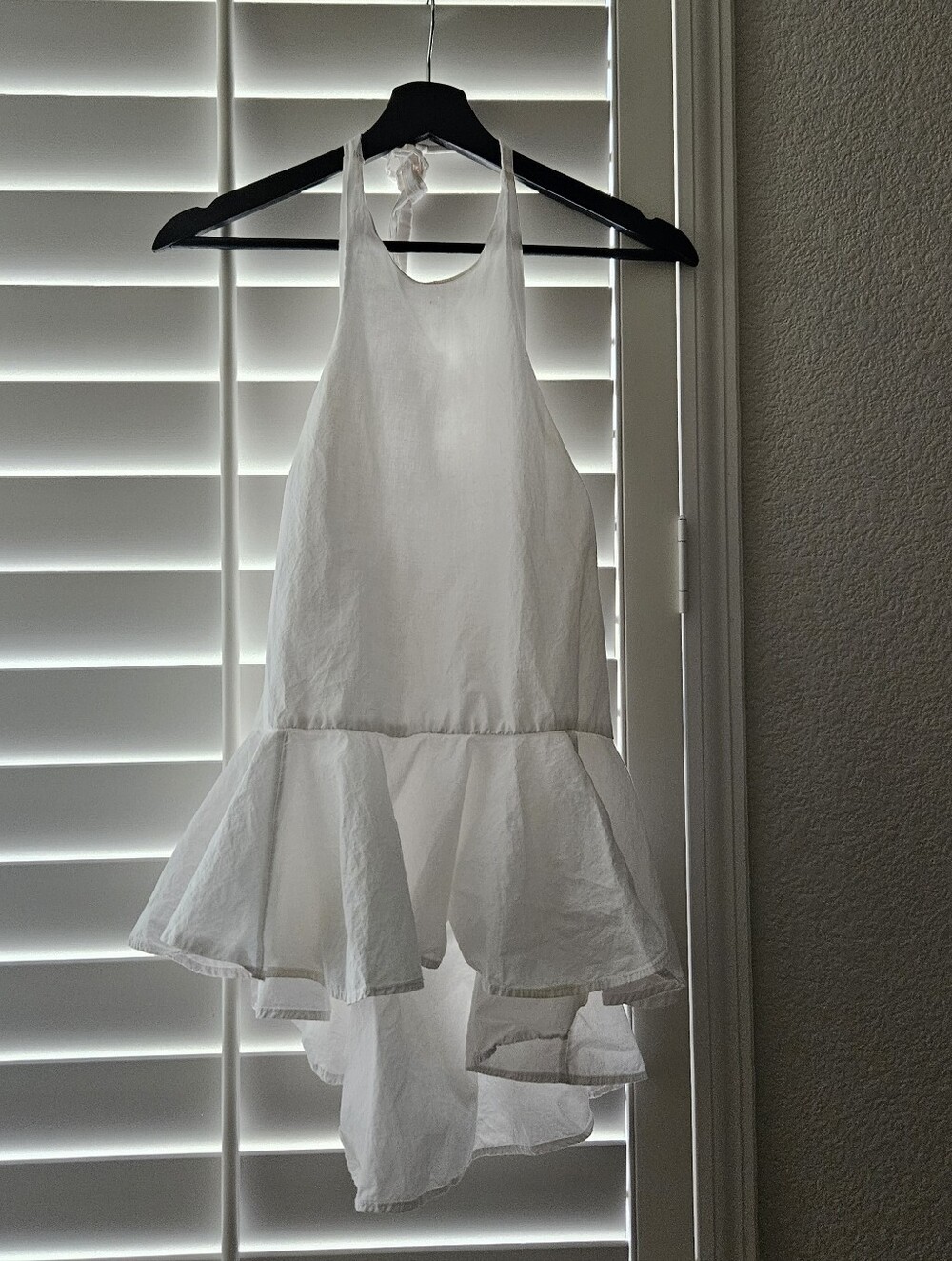 Free People White Ruffle Tunic Tank Top - Picture 2 of 6